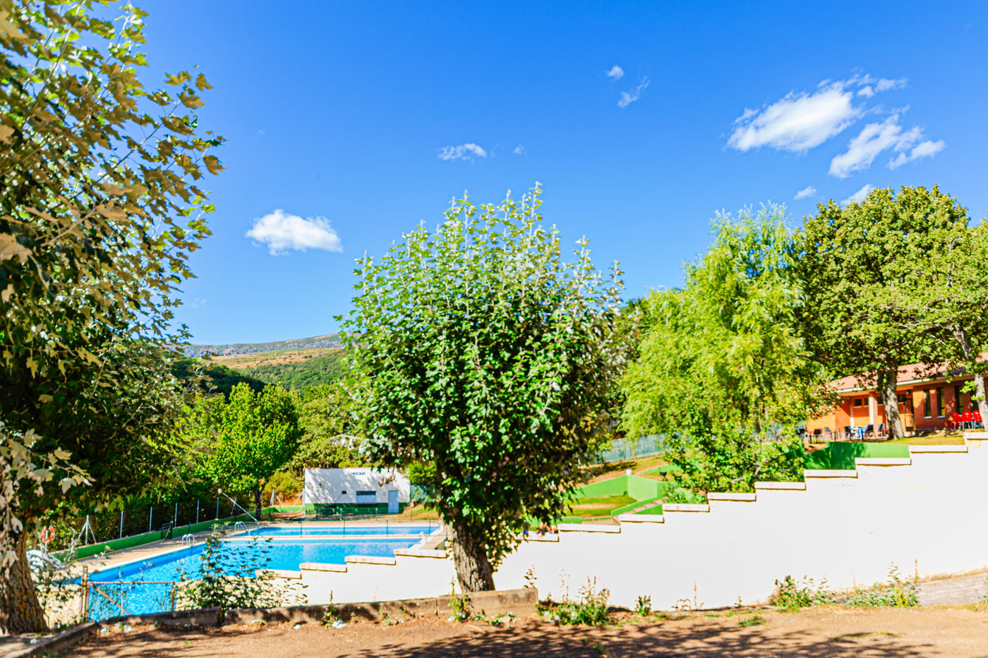 Local public pool is 3 kms away access paying small fee